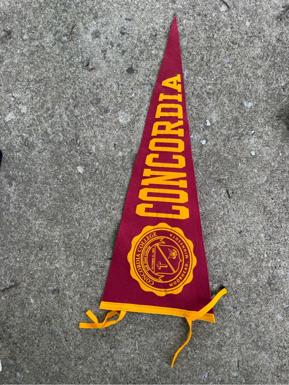 Concordia College Maroon & Gold Felt Pennant